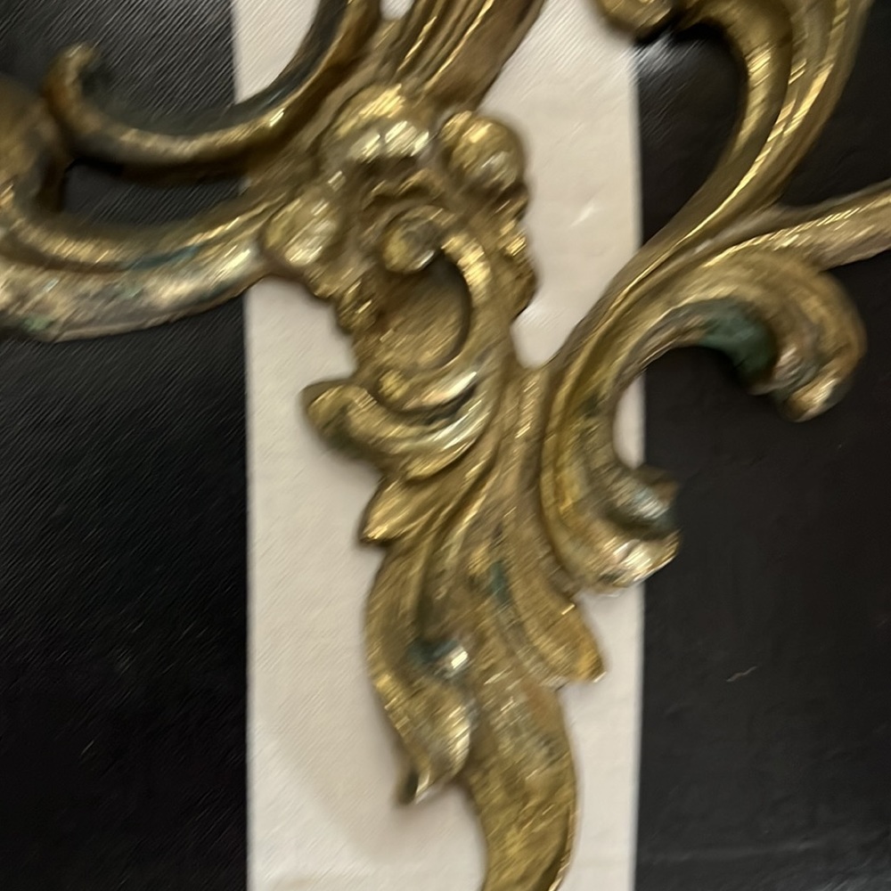 •VINTAGE MIDCENTURY BRASS FRENCH SCONCE MAXIMALIST ORNATE• - Picture 7 of 13